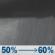 Tonight: A chance of rain showers before 11pm, then rain showers likely and patchy fog. Cloudy, with a low around 57. East wind 5 to 10 mph. Chance of precipitation is 60%. New rainfall amounts between a tenth and quarter of an inch possible. Tonight: Rain Showers Likely